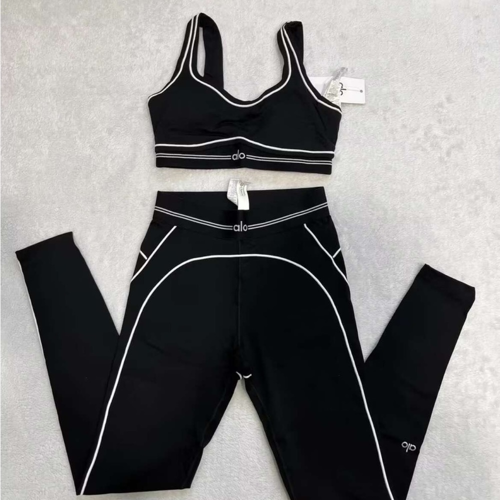 ALO Yoga Black and White Chemise Set